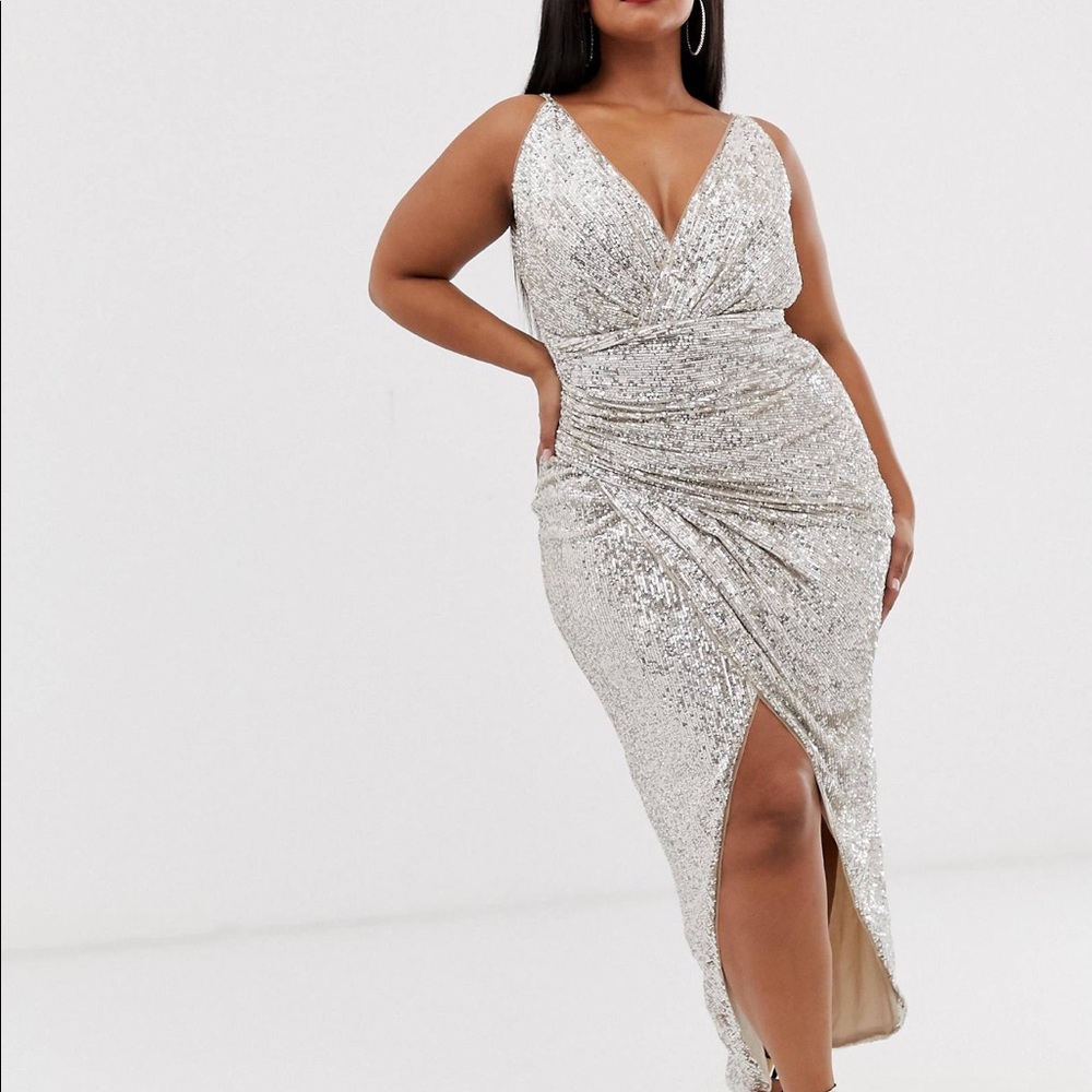 COPY - Wrap front sequin maxi dress